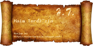 Haim Terézia névjegykártya